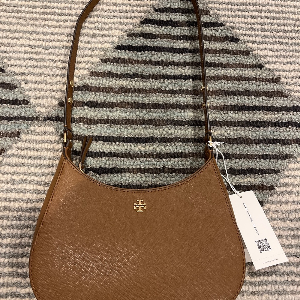 NEW WITH TAGS!! AUTHENTIC TORY BURCH BROWN EMERSON SHOULDER BAG
